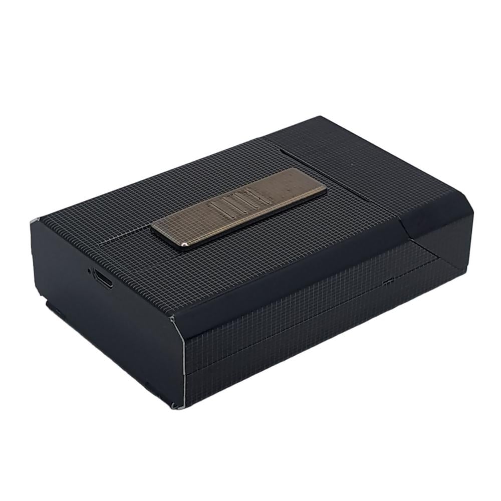 Портсигар з запальничкою USB Тризуб футляр металевий Чорний (ПА-42) - фото 6