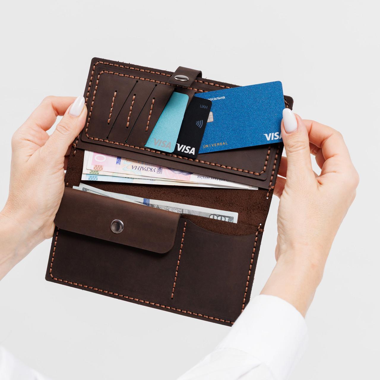 Гаманець шкіряний жіночий EDENA Коричневий (WT-13) - фото 2 Гаманець шкіряний жіночий EDENA Коричневий (WT-13) - фото 2