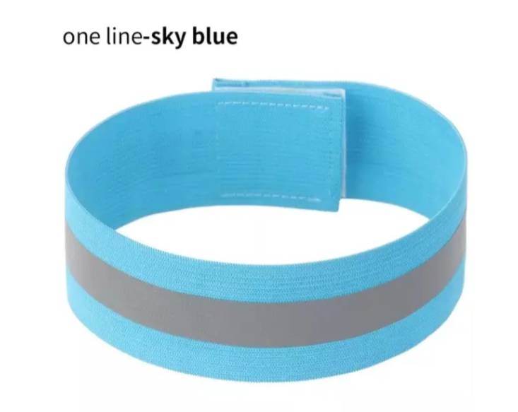 Светоотражающий браслет на одежду 4x35 см Голубой (31050/6) - фото 2