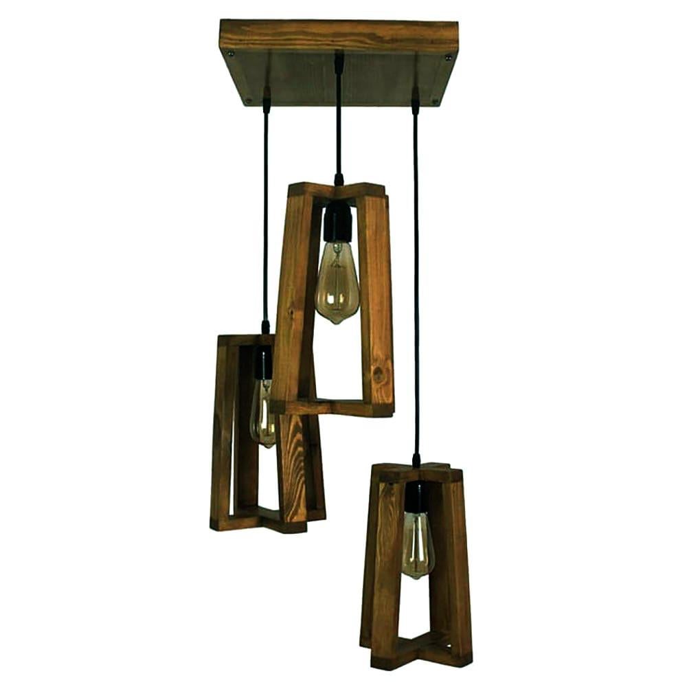 Подвесной светильник из дерева Лапори Капучино (ЛЮС-003809)