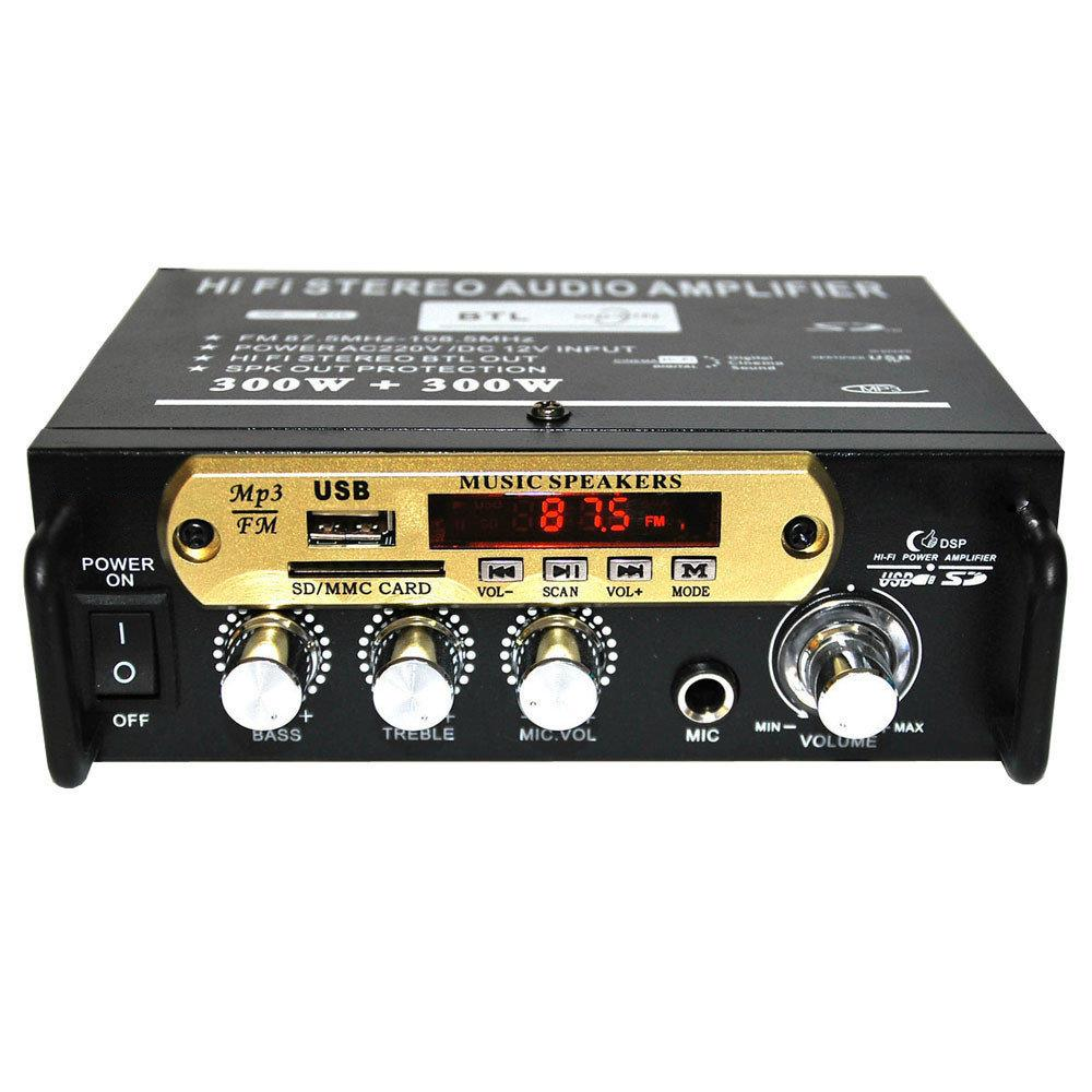 Усилитель звука 666AMP-BT портативный с USB/SD/FM-тюнер (f338bc0c)