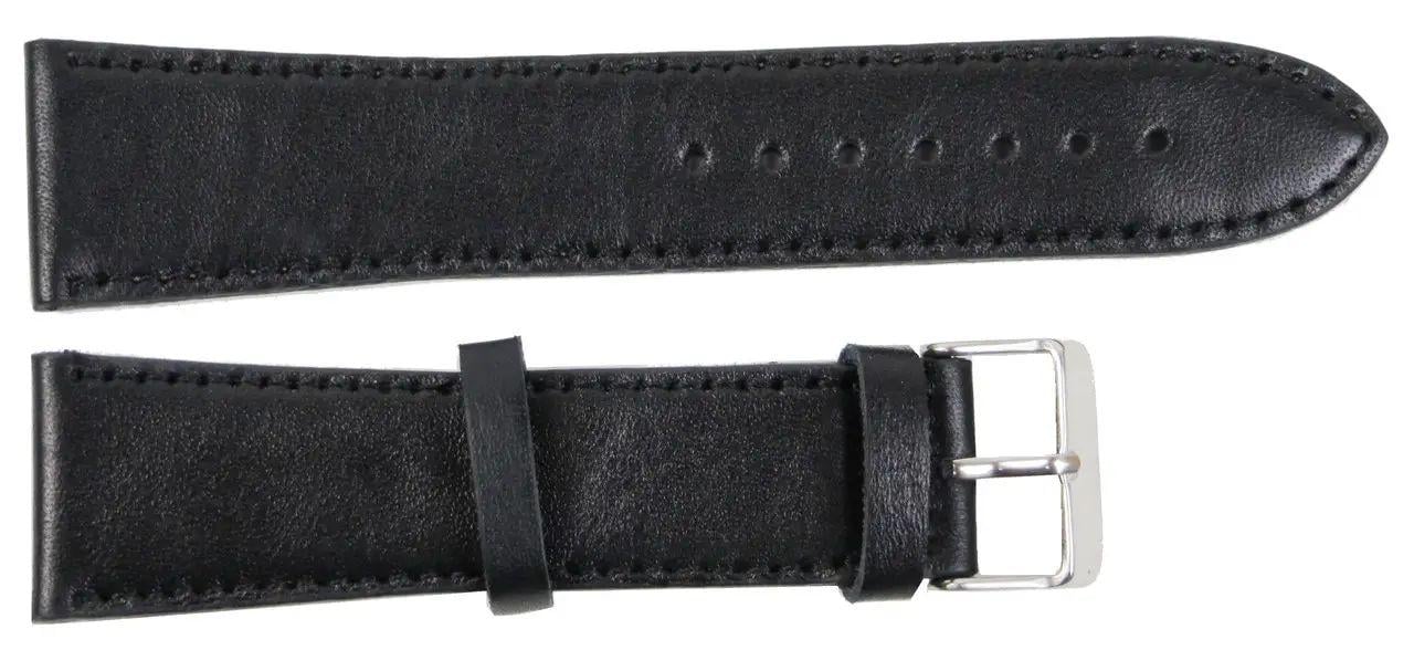 Ремінець для годинника Mykhail Ikhtyar шкіряний 24 мм Чорний (S699-24S Black)
