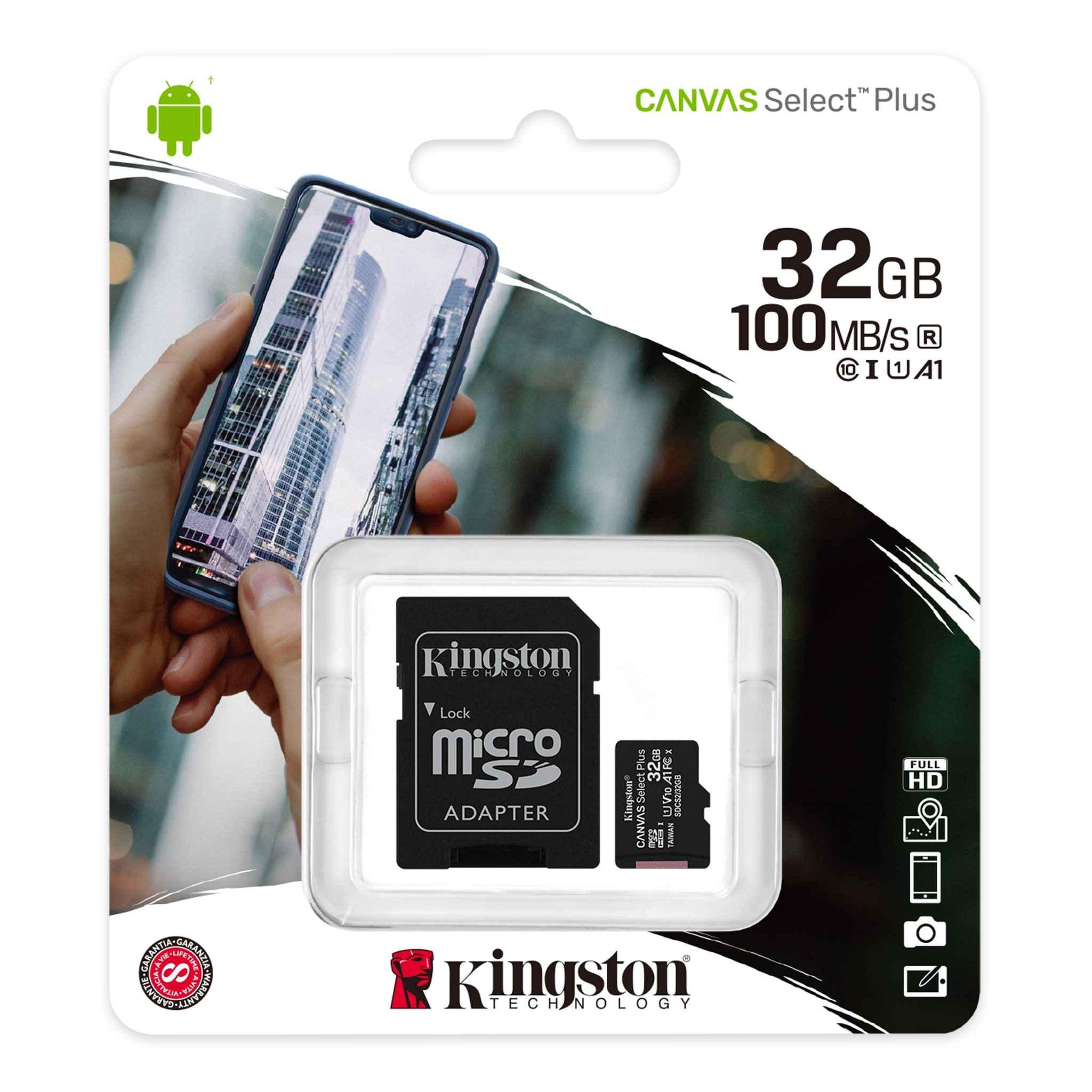 Карта пам'яті Kingston 32Gb micro SD Class 10 Canvas Select Plus - фото 2