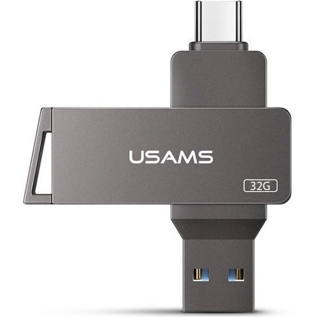 Флешка USAMS US-ZB199 32GB Type-C OTG USB3.0 Grey (017728) - фото 1