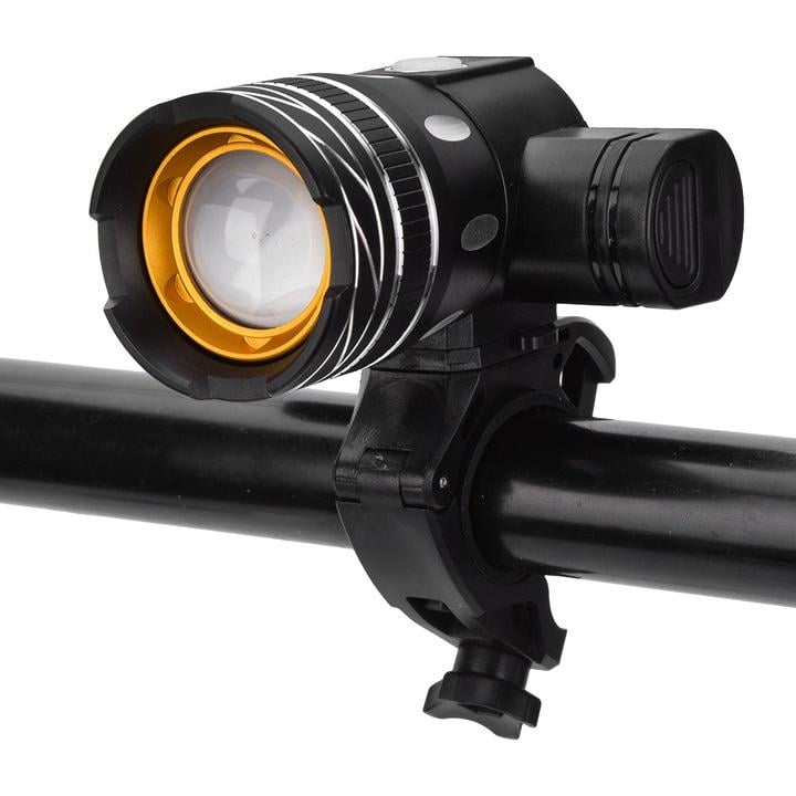 Фонарь велосипедный аккумуляторный LED 300 lm с креплением Черный (XJ4635)