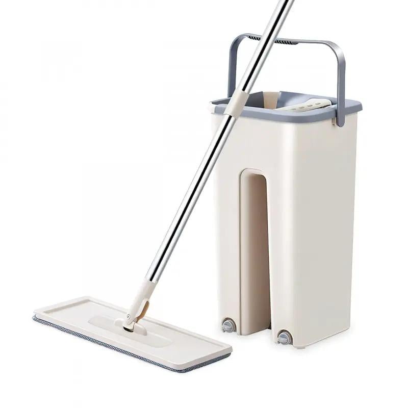 Швабра з відром Supretto Scratch Cleaning Mop та системою віджиму Сірий (ULT-2260036)