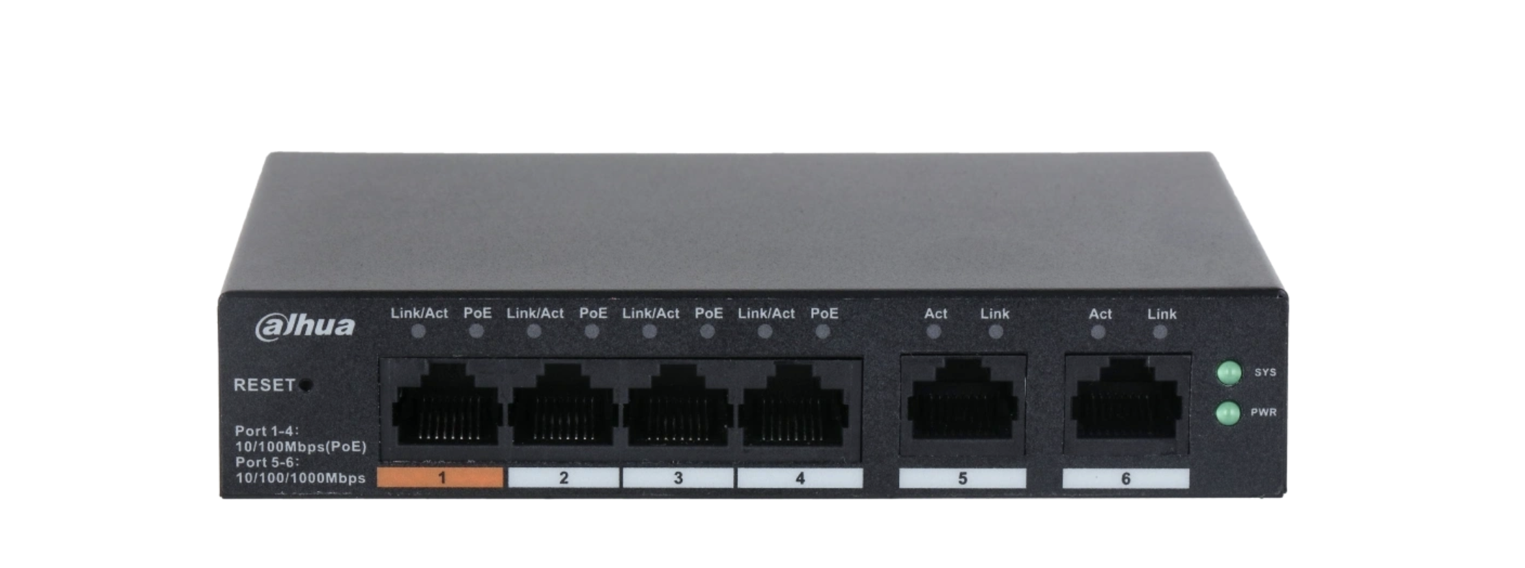 Коммутатор PoE управляемый DH-CS4006-4ET-60 4 порта POE 100 Мб и 2 порта UP-Link 1000 Мб (YUT_V9604) Коммутатор PoE управляемый DH-CS4006-4ET-60 4 порта POE 100 Мб и 2 порта UP-Link 1000 Мб (YUT_V9604)