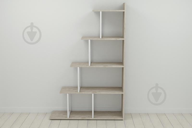Етажерка Ferrum-decor Стелла 1600x1020x300 Білий метал ДСП Дуб Шервуд (STEL016)