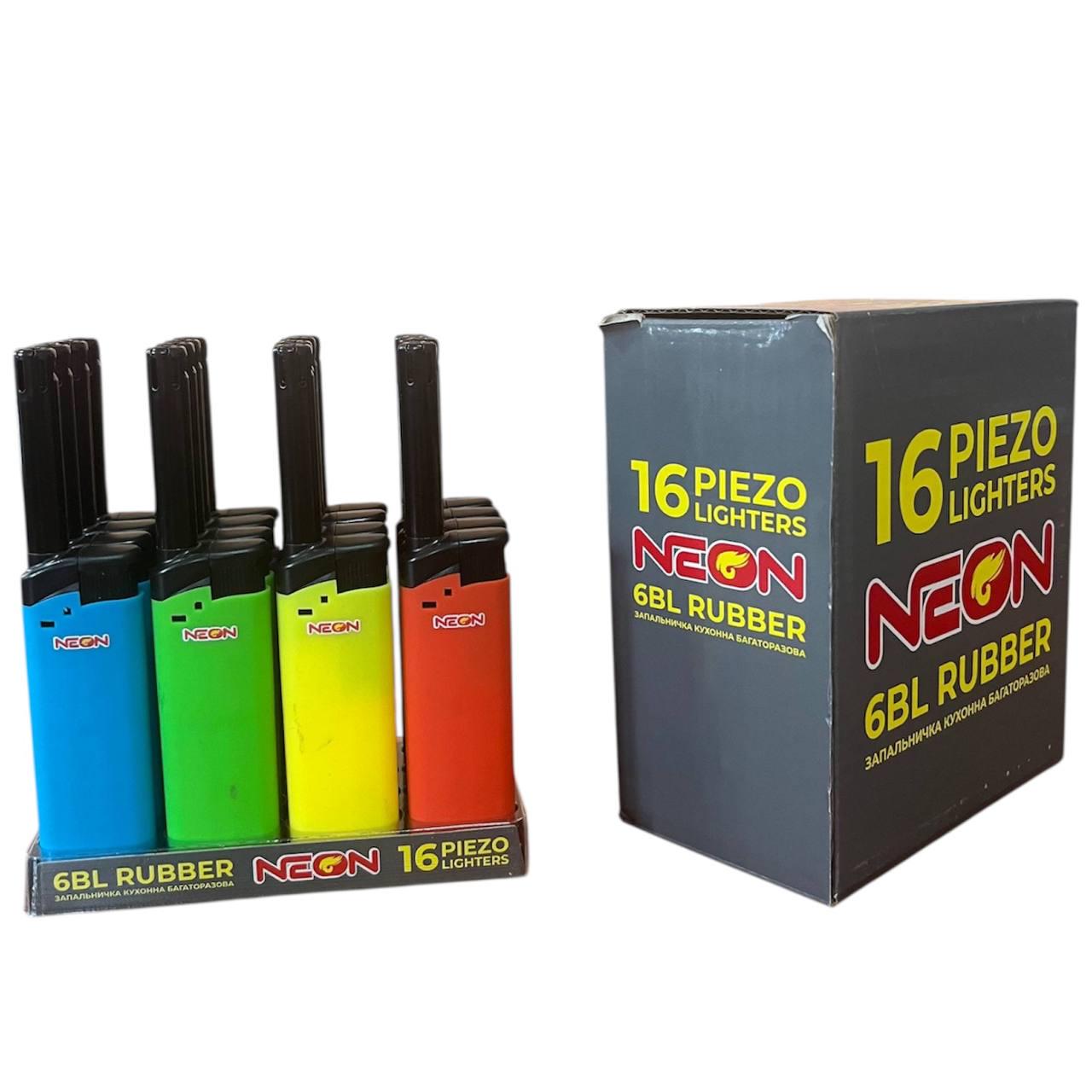Запальничка кухонна багаторазова Neon-GBL Rubber пʼєзо 16 шт. (00000006678)