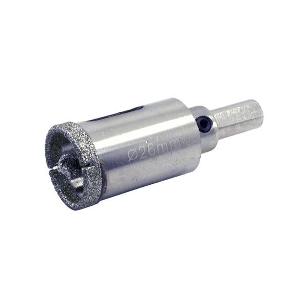 Коронка алмазна по керамограніту/склу/кераміці з направляючим свердлом Ø 26 мм (504-026) - фото 1 Коронка алмазна по керамограніту/склу/кераміці з направляючим свердлом Ø 26 мм (504-026) - фото 1