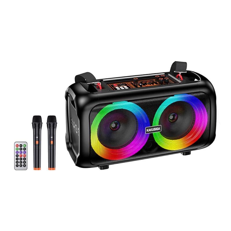 Колонка Bluetooth-караоке Kakusiga KK-6203 Colorful Light Черный (969106)