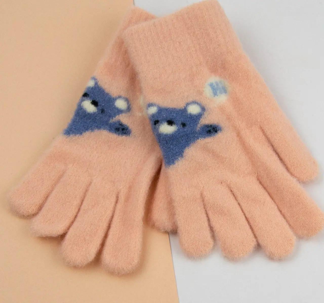 Детские перчатки зимние 5-8 лет р. 10 Пудровый (24-8-006) Детские перчатки зимние 5-8 лет р. 10 Пудровый (24-8-006)