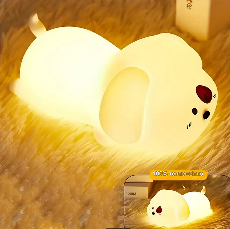 Ночник в виде собачки аккумуляторный из силикона USB (XR-2370) - фото 7 Ночник в виде собачки аккумуляторный из силикона USB (XR-2370) - фото 7