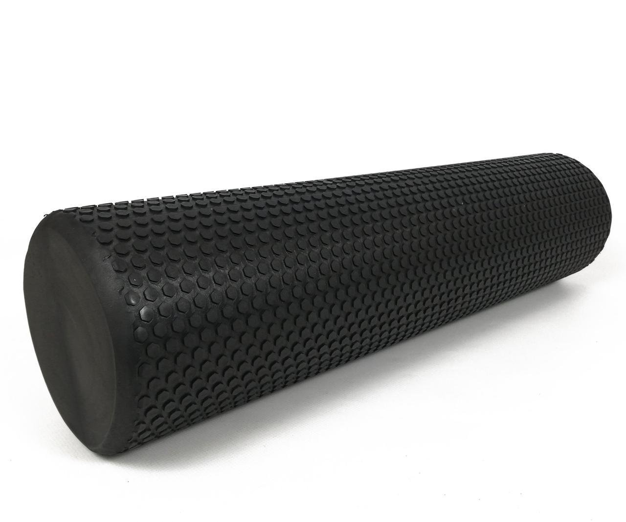 Ролик масажний EasyFit Foam Roller 60 см Чорний - фото 1