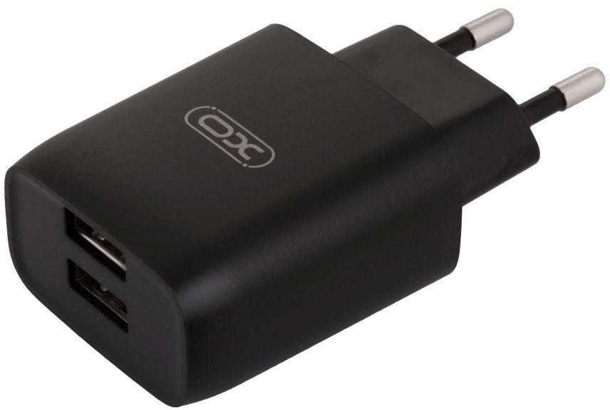 Устройство зарядное Xo L57 2 USB кабель Type-C 2,4A Black (26034)