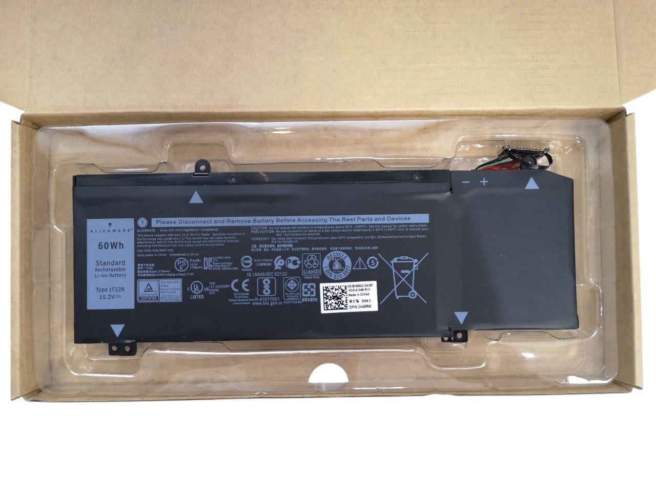 Аккумулятор для DELL Alienware M15 R1 2018/M17 R1 2019/G5 15 5590/G7 15 7590/G7 17 7790/1F22N 3750 mAh 60Wh