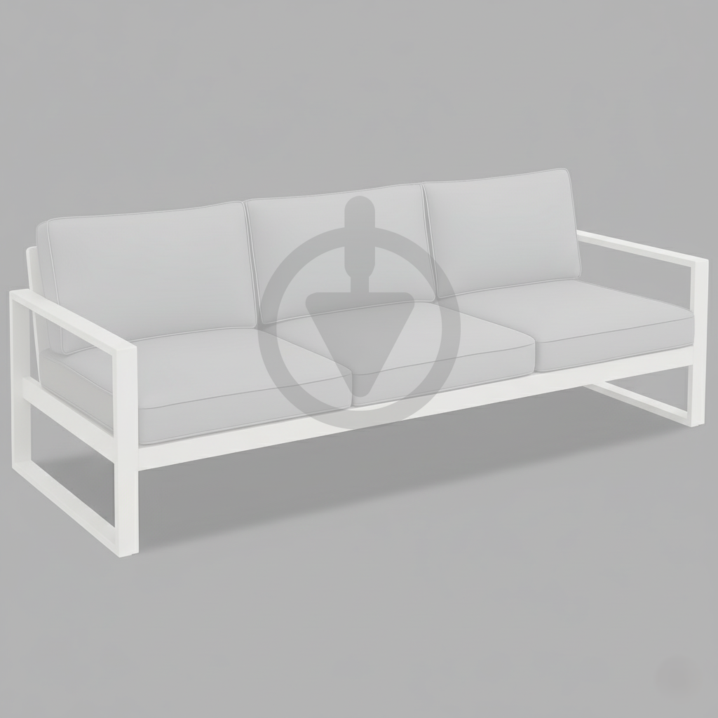 Диван металевий AVVS tech Бостон вуличний лофт з підлокітниками рогожка 250 см Білий/Білий (30067086) - фото 1