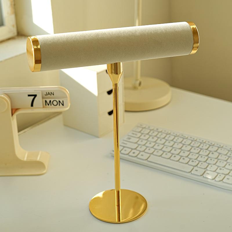 Стійка-органайзер для ювелірних прикрас браслетів ланцюжків годинників коштовностей і біжутерії 28х23х5 см Бежевий