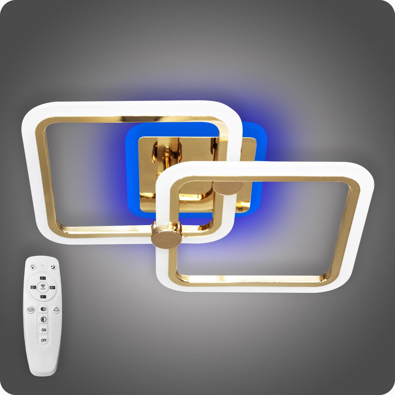 Люстра светодиодная 517 Dlight 3color с пультом 50 Вт Золотой (02059)