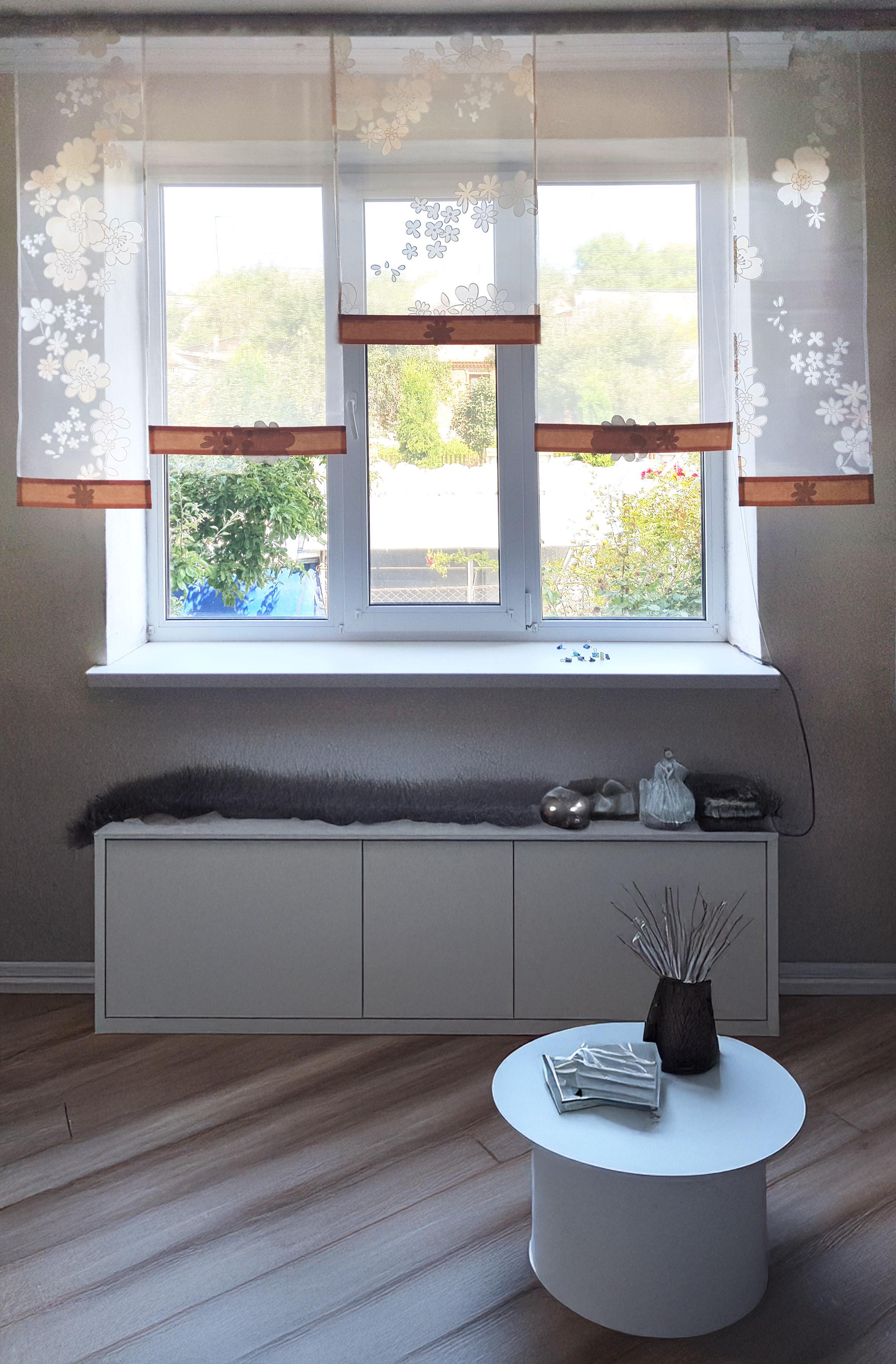 Комплект панельных занавесок Firanka Весна карниз 200 см 5 шт. Абрикосовый (21_5п)