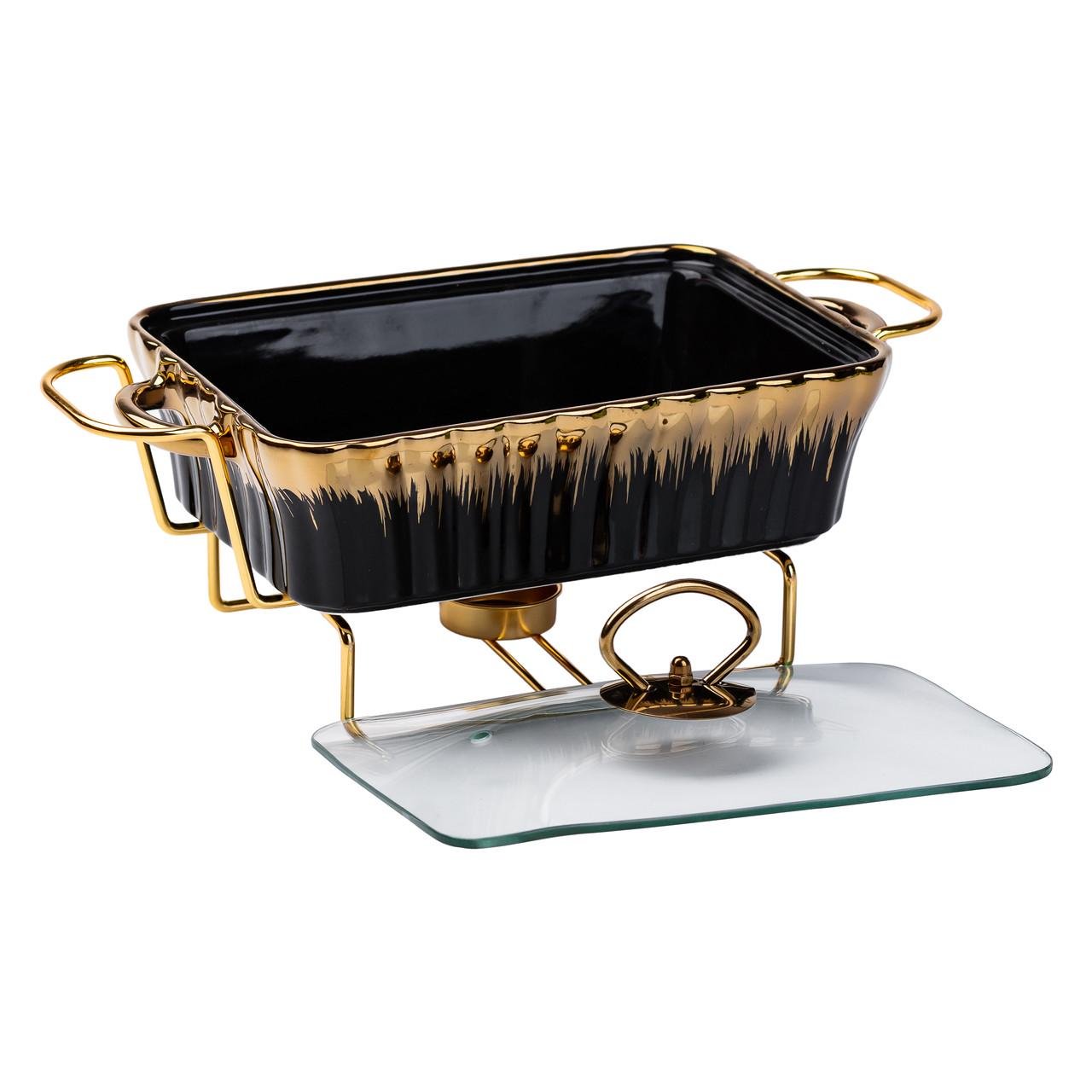 Мармит настольный прямоугольный фарфоровый с подогревом 1 л (HP1046)