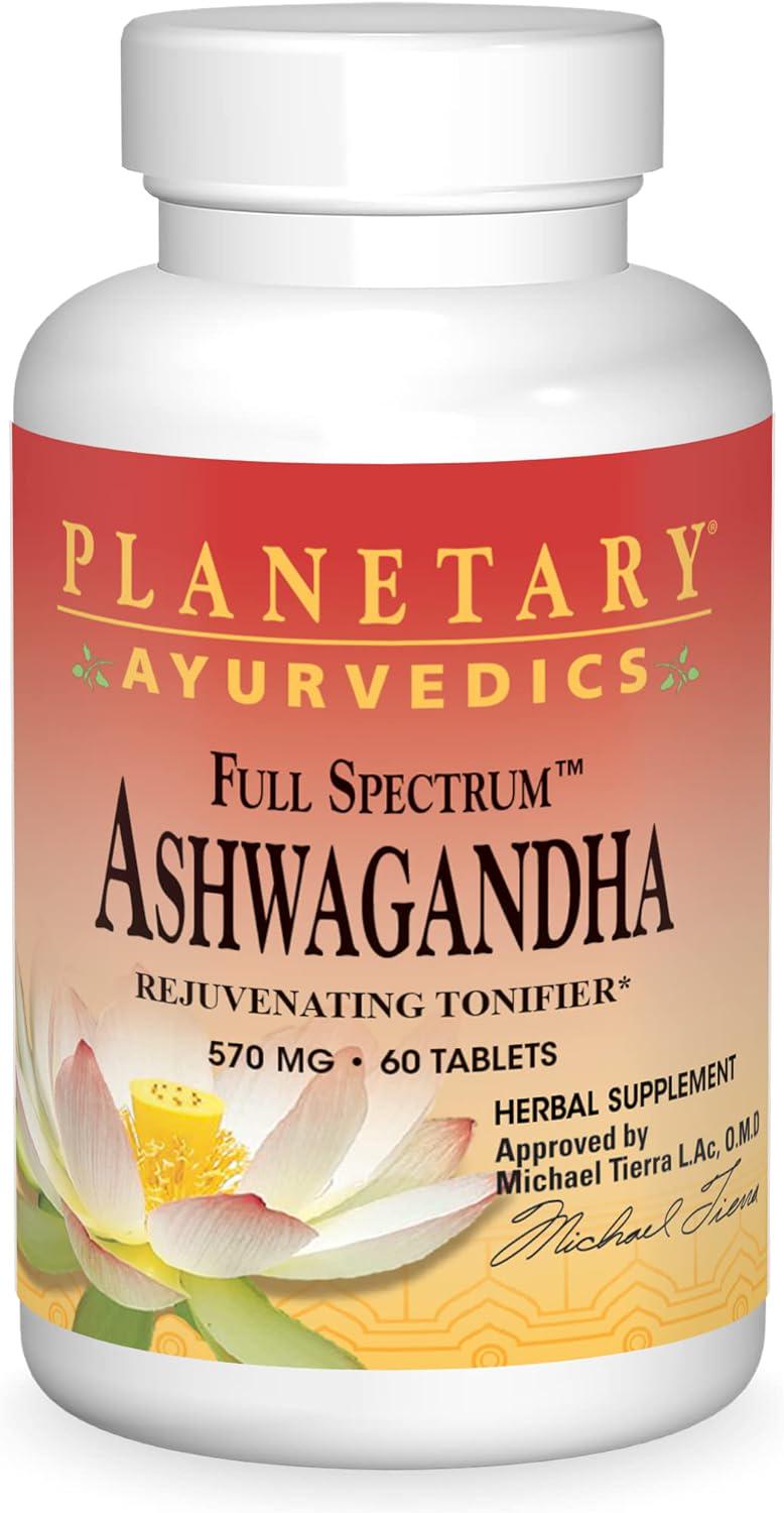 Ашваганда Planetary Herbals Ayurvedics Full Spectrum Ashwagandha 570 mg 60 таблеток - фото 1