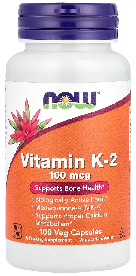 Витамин K2 МК-4 NOW Foods Vitamin K-2 100 мкг 100 капсул