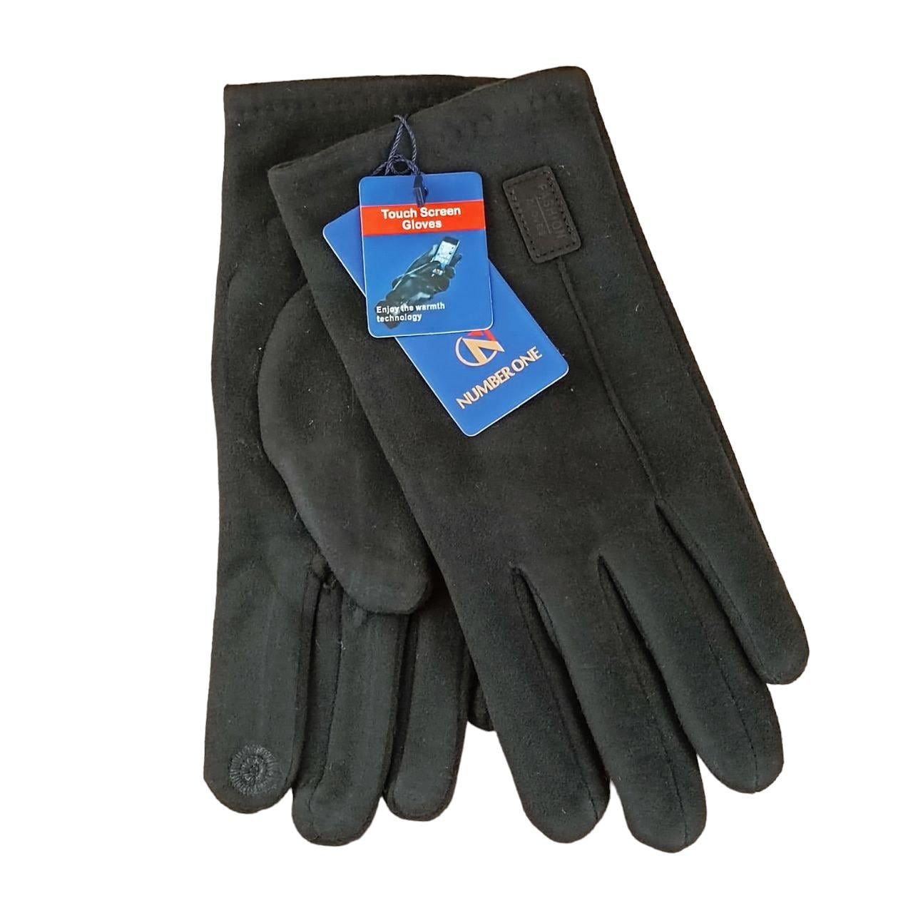 Перчатки мужские сенсорные Дизайн 1 ткань пальтовая ткань с мехом р. 11,5 (47338)