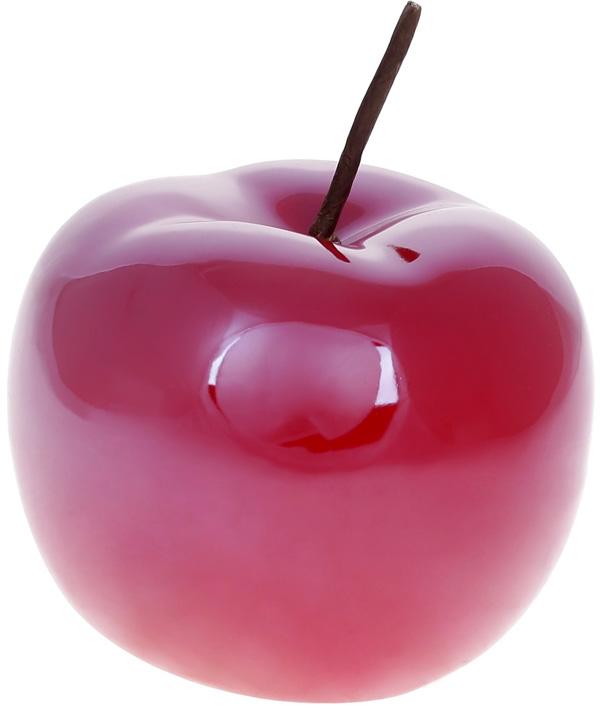 Декоративные керамические яблоки 12,5х12,5х10,5 см 4 шт. Темно-красный перламутр