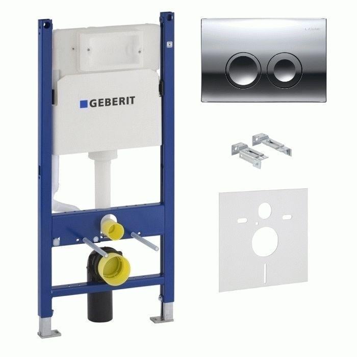 Инсталляционная система для унитаза Geberit DUOFIX 458.161.21.1 с кнопкой Хром (75567)