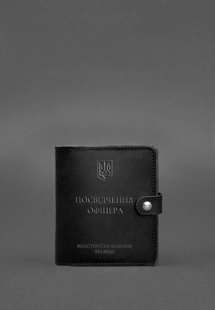 Обкладинка-портмон для посвідчення офіцера шкіряна 11.0 Crazy Horse Чорний (A-027858)