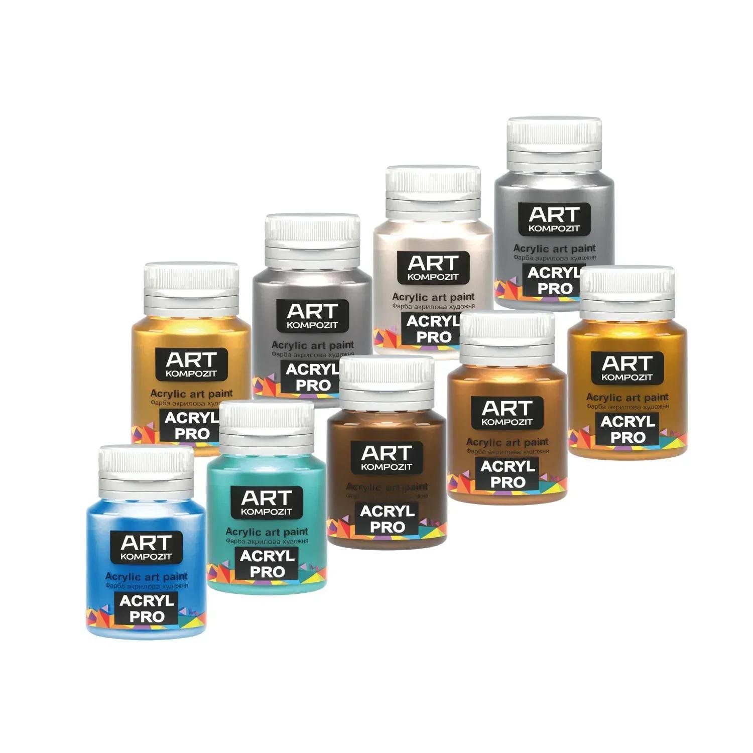 Краска акриловая художественная ART Kompozit ACRYL PRO Металлик 20 мл 9 шт. (000870) - фото 5 Краска акриловая художественная ART Kompozit ACRYL PRO Металлик 20 мл 9 шт. (000870) - фото 5