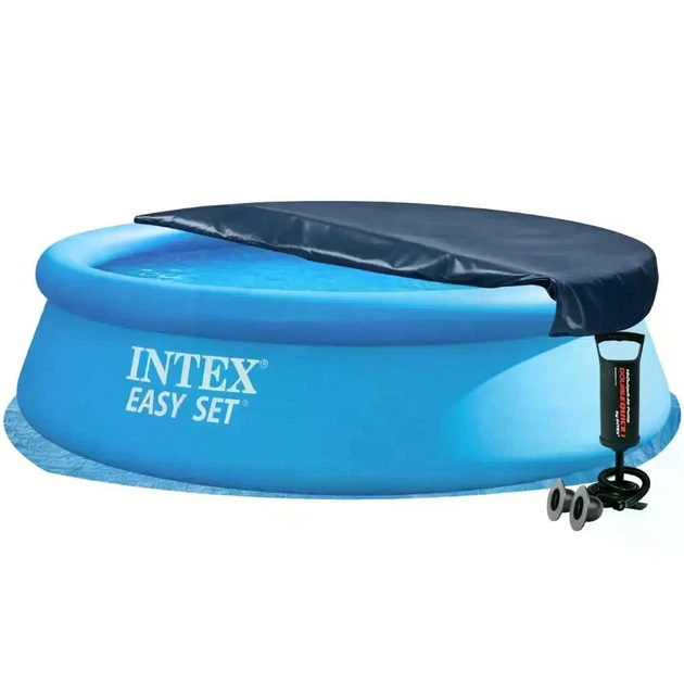 Басейн надувний круглий Intex Easy Set 28130 4в1 366х76 см з насосом/тентом Синій (147-9-28130-4 )