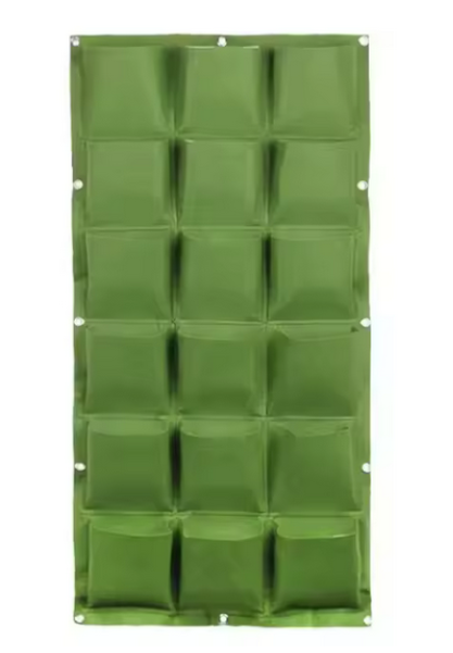 Горшки подвесные из ткани на 18 карманов холст 100х50 см Зеленый