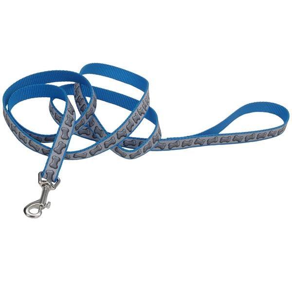Повідець для собак Coastal Lazer Brite Reflective Leash Бірюзовий світловідбиваючий 2,5х1,8 м (76484469701)