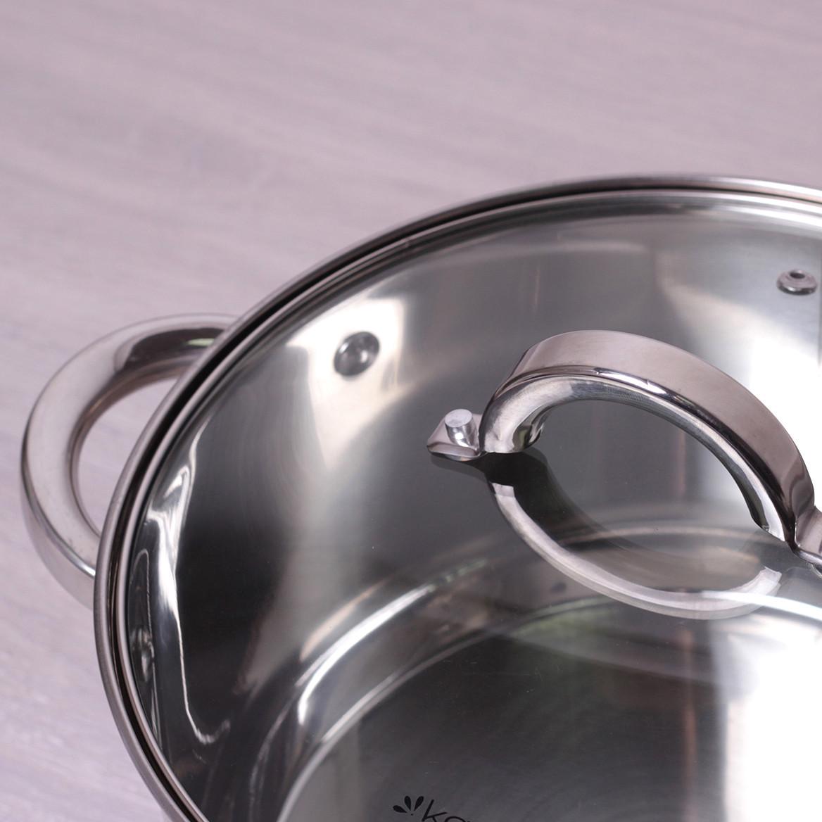 Каструля з кришкою Kamille з нержавіючої сталі 5,1 л (5622) - фото 6 Каструля з кришкою Kamille з нержавіючої сталі 5,1 л (5622) - фото 6