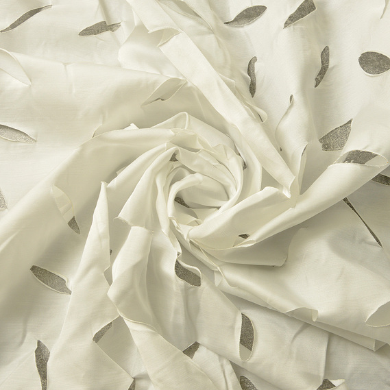 Ткань портьерная IDEIA Leaves V-103 однотонная 3,0 м Молочный (2200004054117)