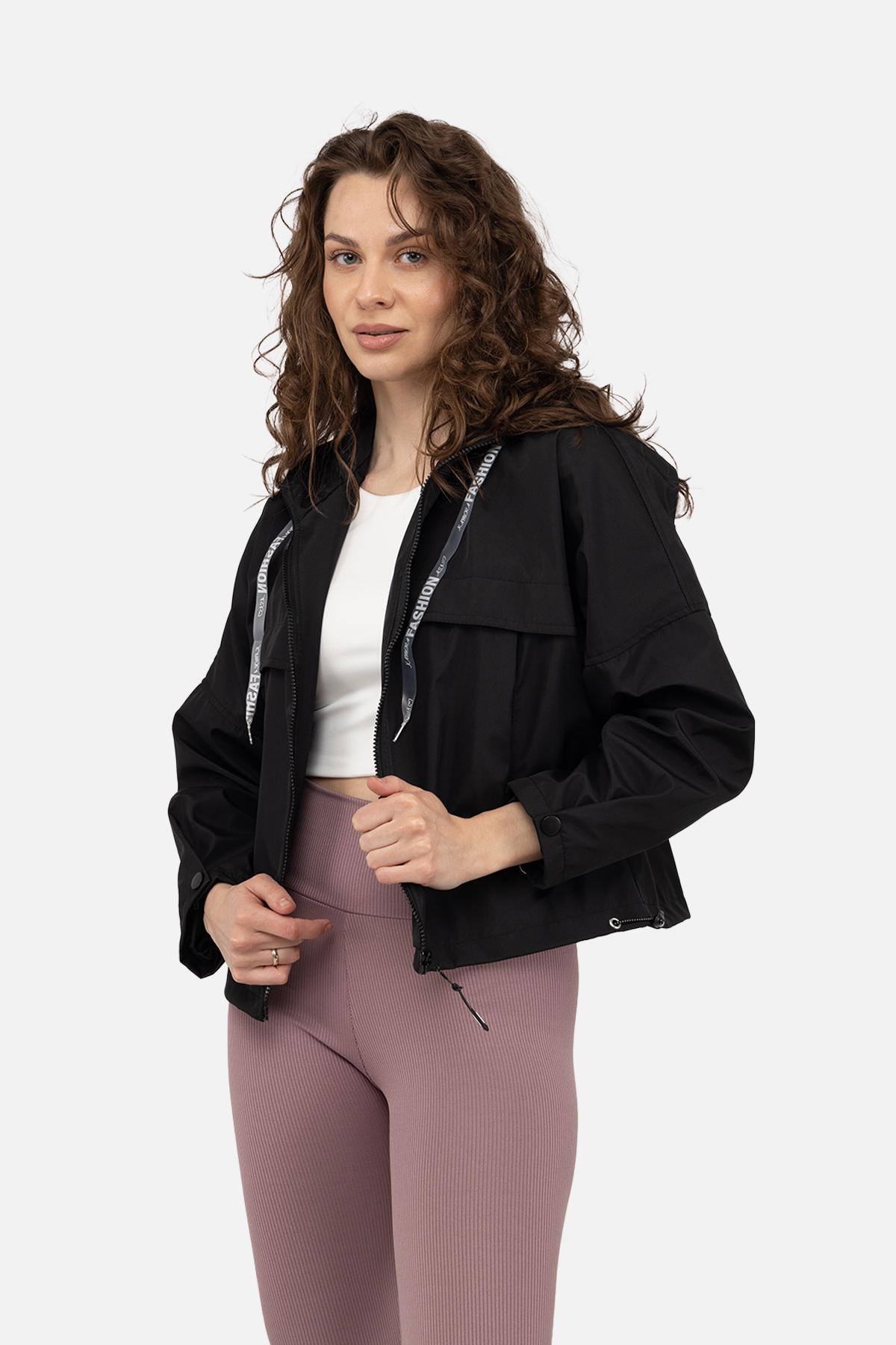 Вітровка жіноча р. 46 Чорний (SKT000983521) - фото 2 Вітровка жіноча р. 46 Чорний (SKT000983521) - фото 2