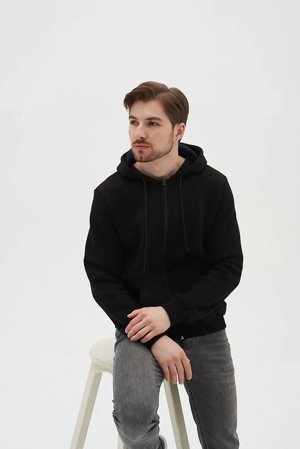 Худі на замку утеплене RAY BASIC U0405L UNISEX XS Чорний - фото 3 Худі на замку утеплене RAY BASIC U0405L UNISEX XS Чорний - фото 3