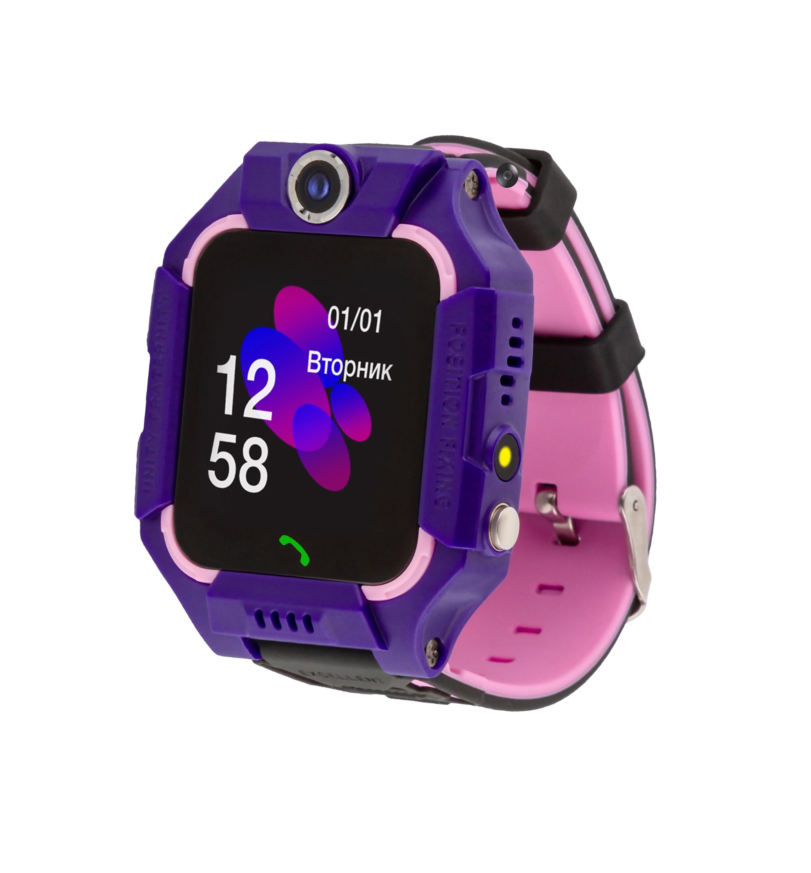 Детские смарт часы-телефон трекер Discovery iQ5000 Camera LED Light Purple