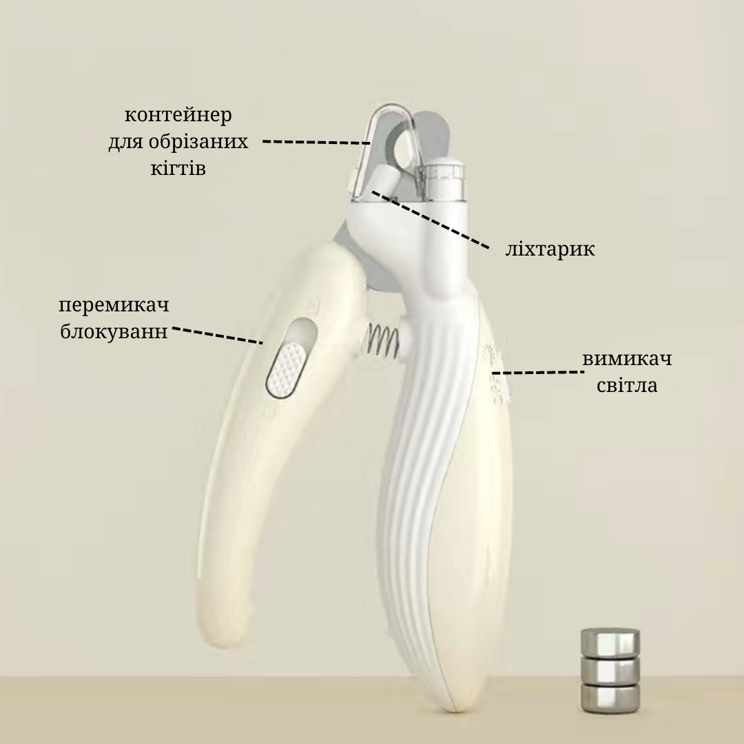 Кігтеріз для тварин з LED підсвіткою та контейнером 13,3x5х2,5 см (4) - фото 2