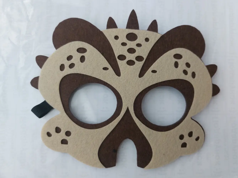 Маска детская Динозавр 18x14 см Коричневый (310222)