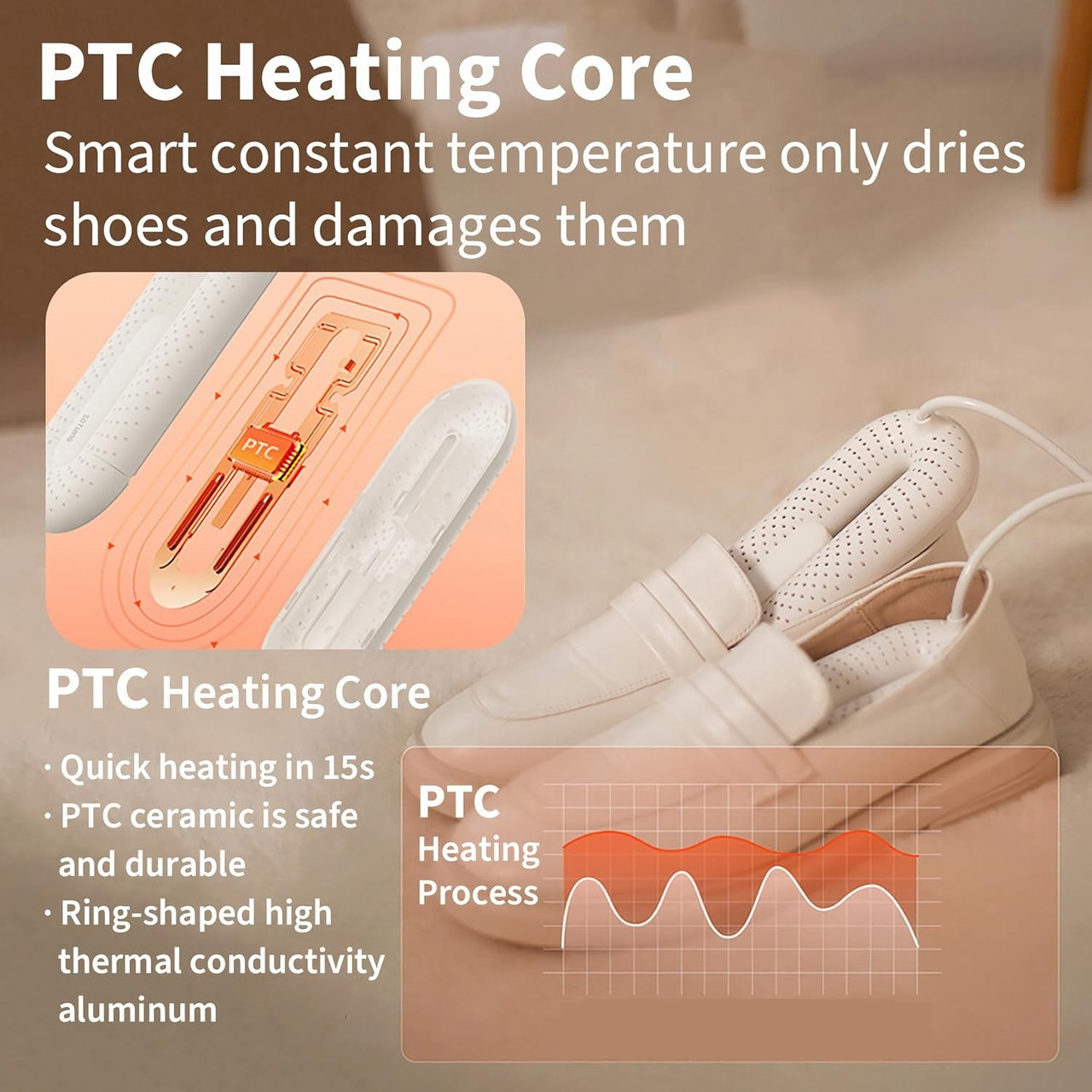 Сушарка для взуття Sothing Loop Stretchable Shoe Dryer з таймером та перехідником Білий (0008211) - фото 6 Сушарка для взуття Sothing Loop Stretchable Shoe Dryer з таймером та перехідником Білий (0008211) - фото 6