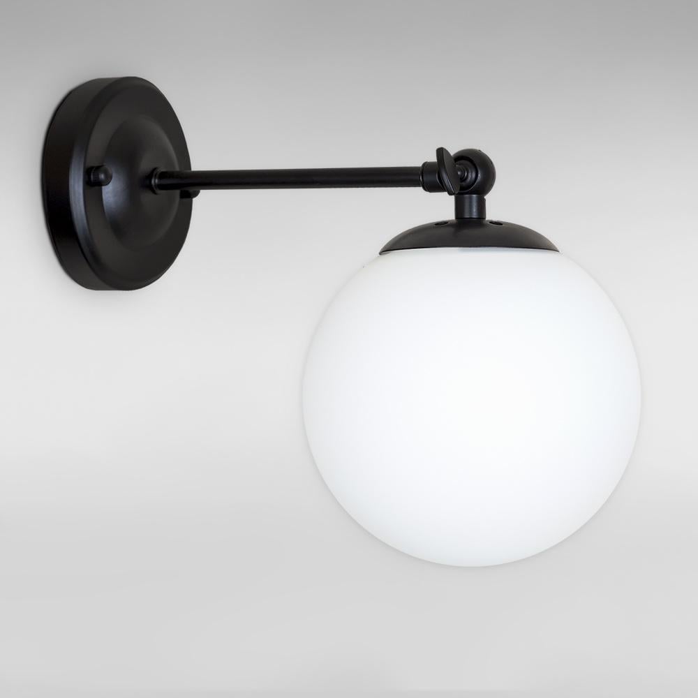 Світильник настінний куля Light House LS-18150F-1 BK/WH Чорний/Білий - фото 1 Світильник настінний куля Light House LS-18150F-1 BK/WH Чорний/Білий - фото 1