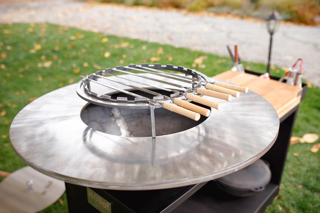 Гриль-мангал барбекю з великою відкритою тумбою Smoke House Holla Grill Black Wide (600002) - фото 8