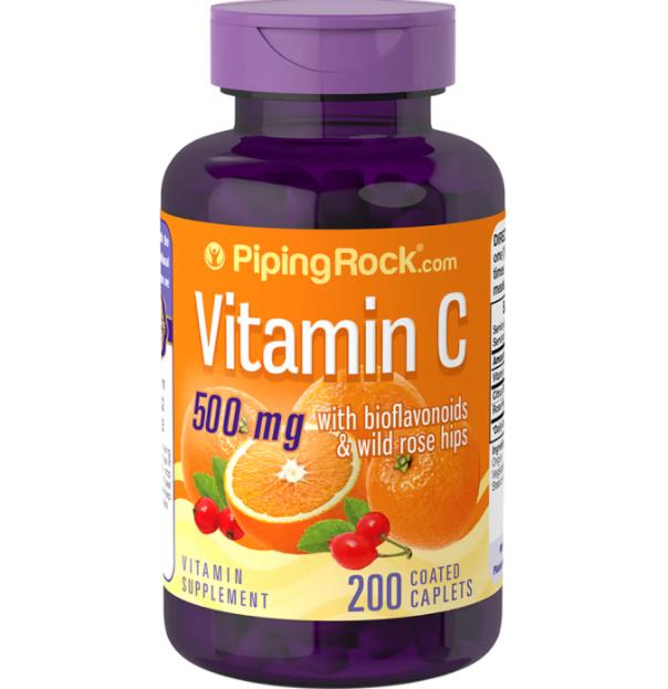 Витамин C Piping Rock Vitamin C 500 mg with Bioflavonoids & Rose Hips 200 Caplets