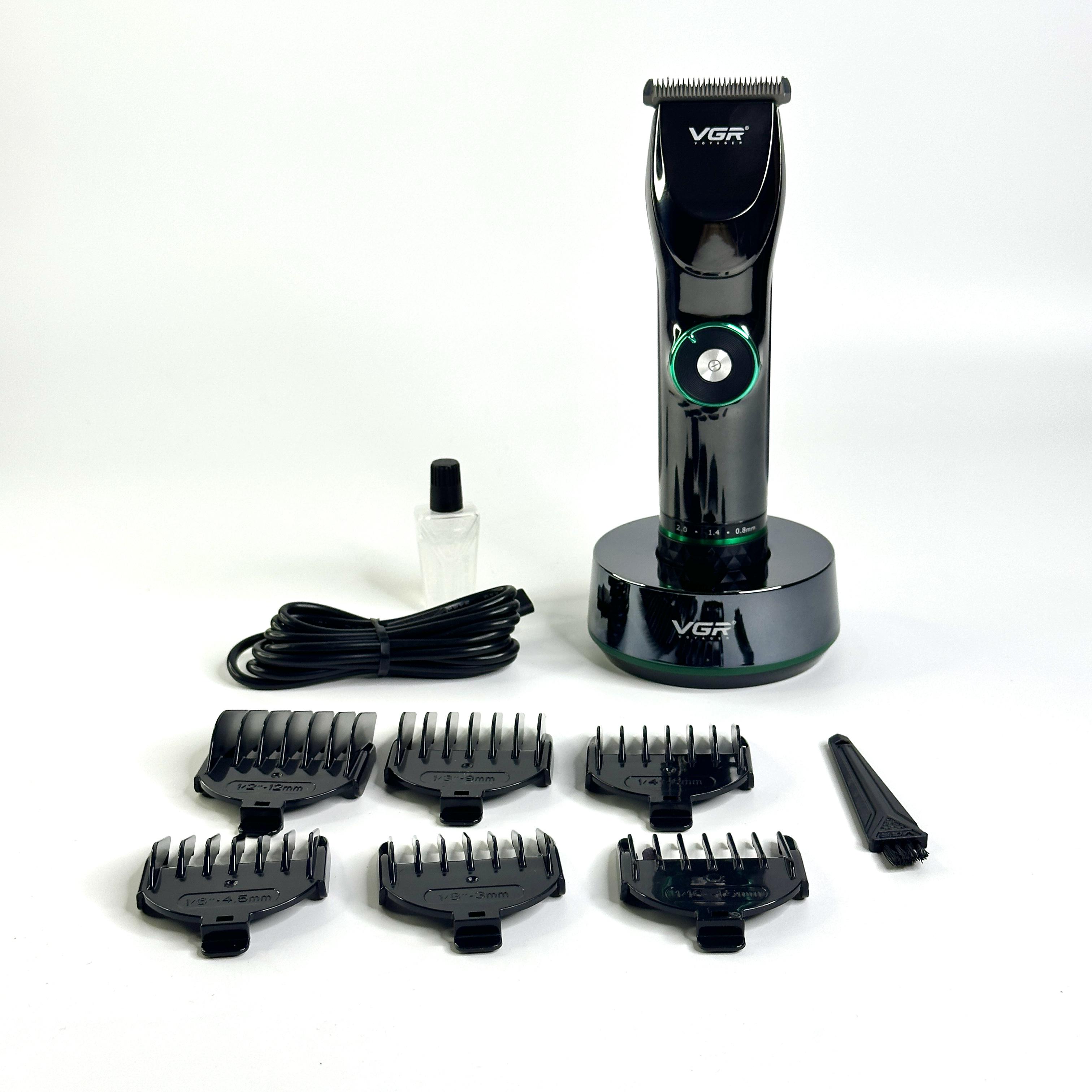 Машинка для стрижки волосся та бороди професійна бездротова 6 насадок (VGR-256)
