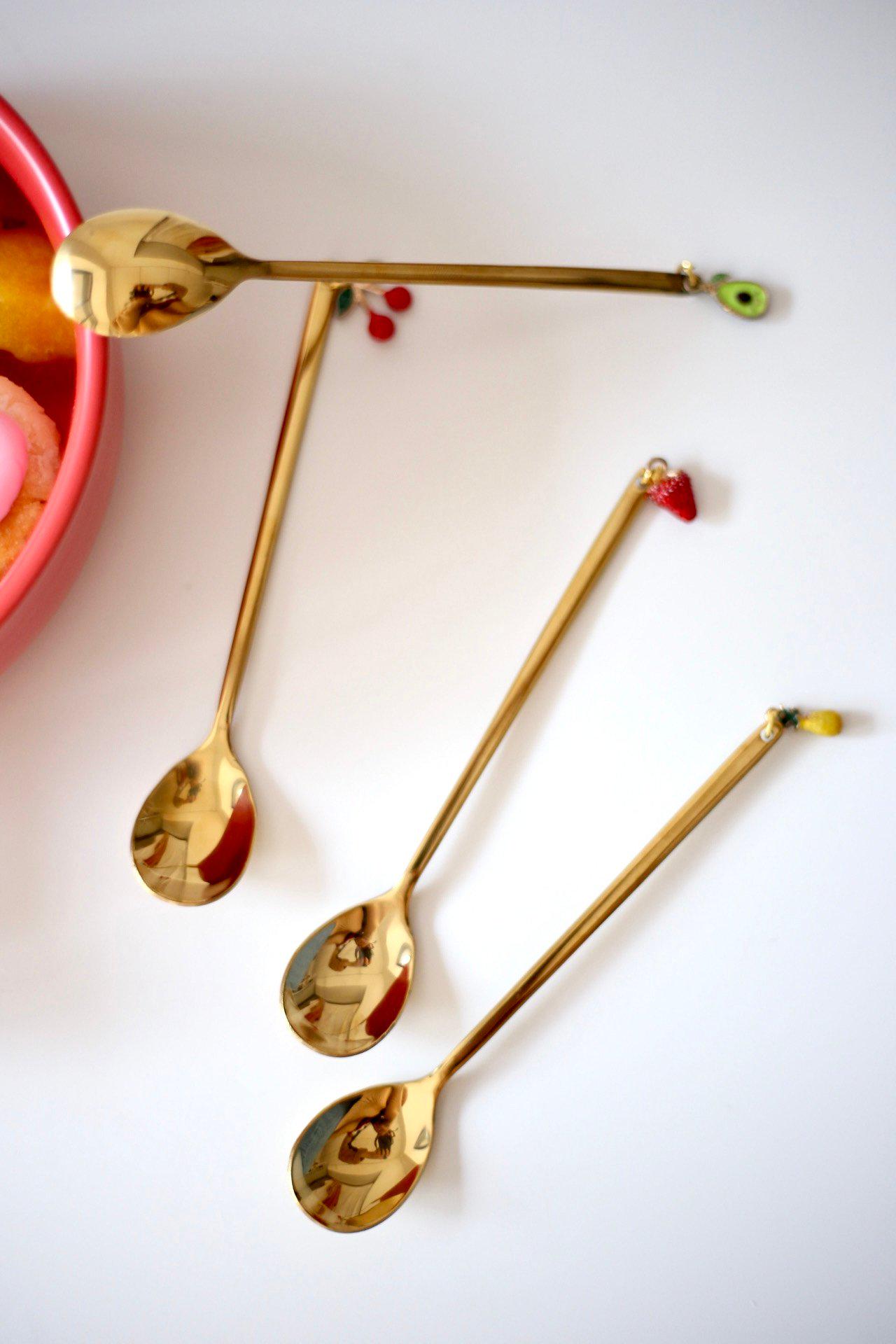Набор десертных ложек с подвесками 4 пр. Золотистый (00000010190) - фото 4 Набор десертных ложек с подвесками 4 пр. Золотистый (00000010190) - фото 4