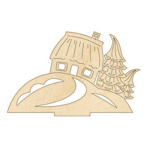 Заготовка з фанери №13 Хатка-4 (5382)