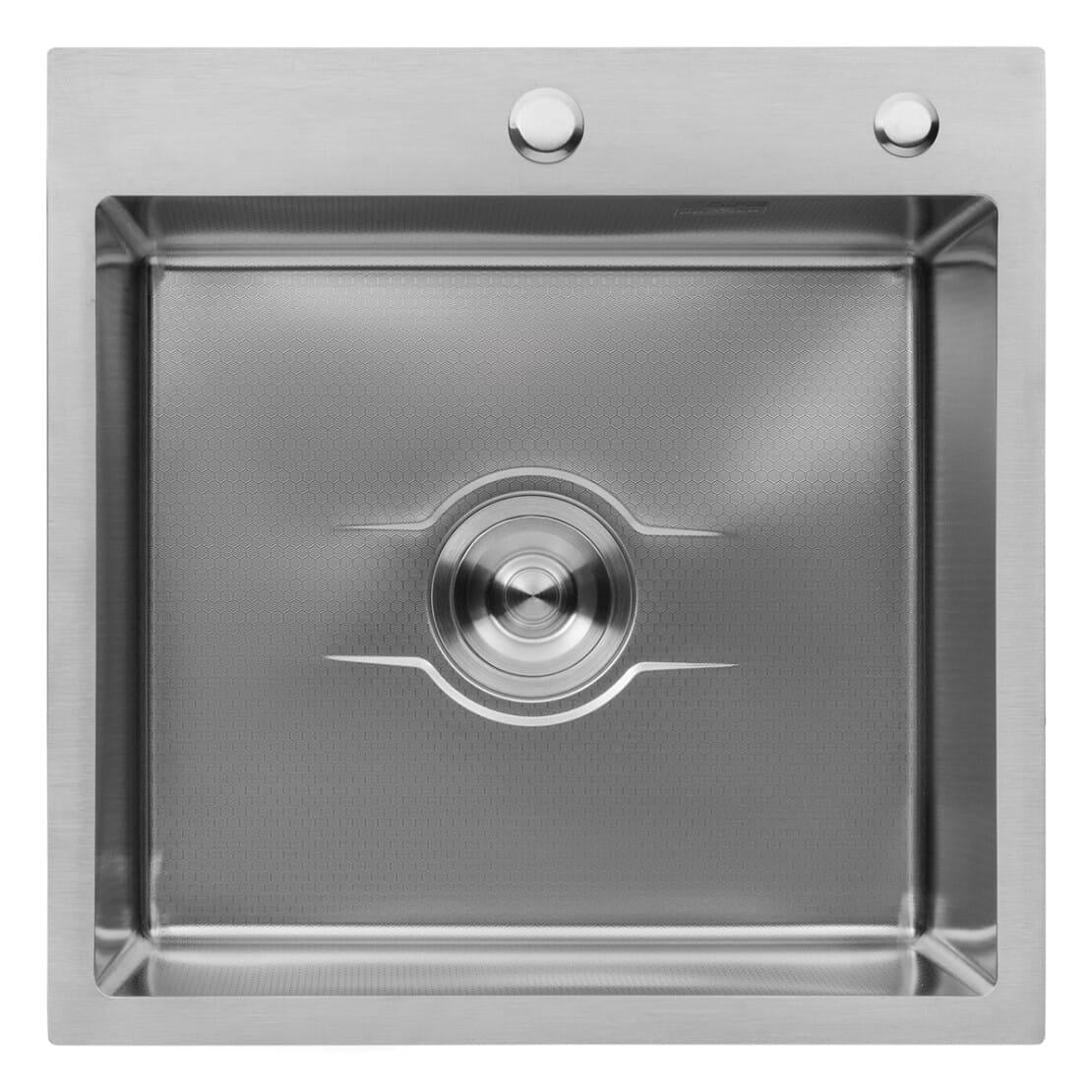 Мойка для кухни Kroner KRP Derby встроенная квадратная стальная 2,5/0,5 мм 500x500 мм (SVR-CV027234)